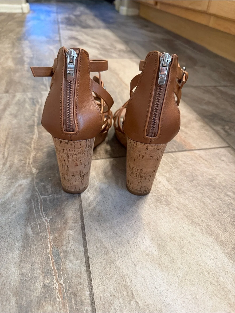 Marc Fisher Women's Strappy Studded Gladiator Sandals in Brown